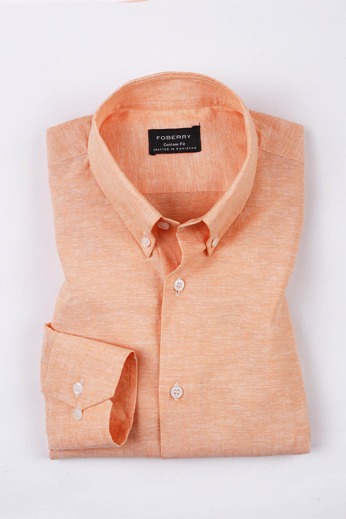 Peach Linen Shirt - Foberry USA