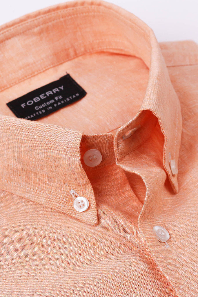 Peach Linen Shirt - Foberry USA