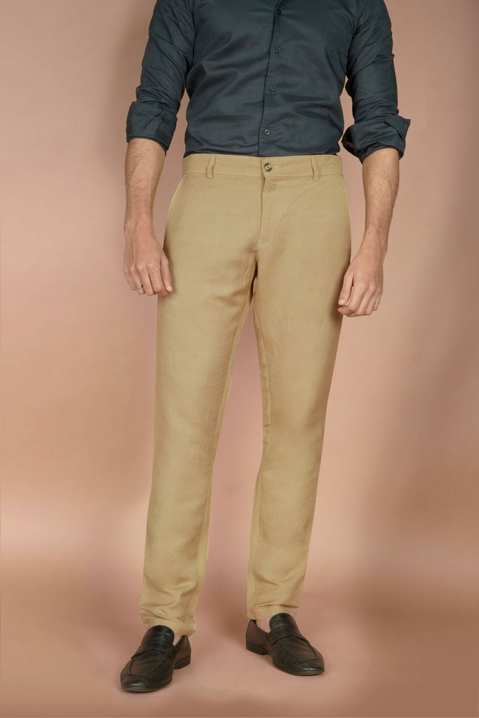 Camel Irish Linen Trousers - Foberry USA