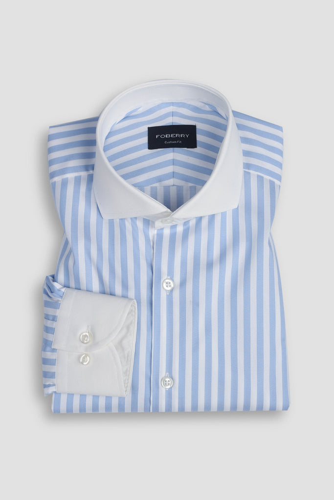 Soft Sky Blue Bengal Stripes Shirt