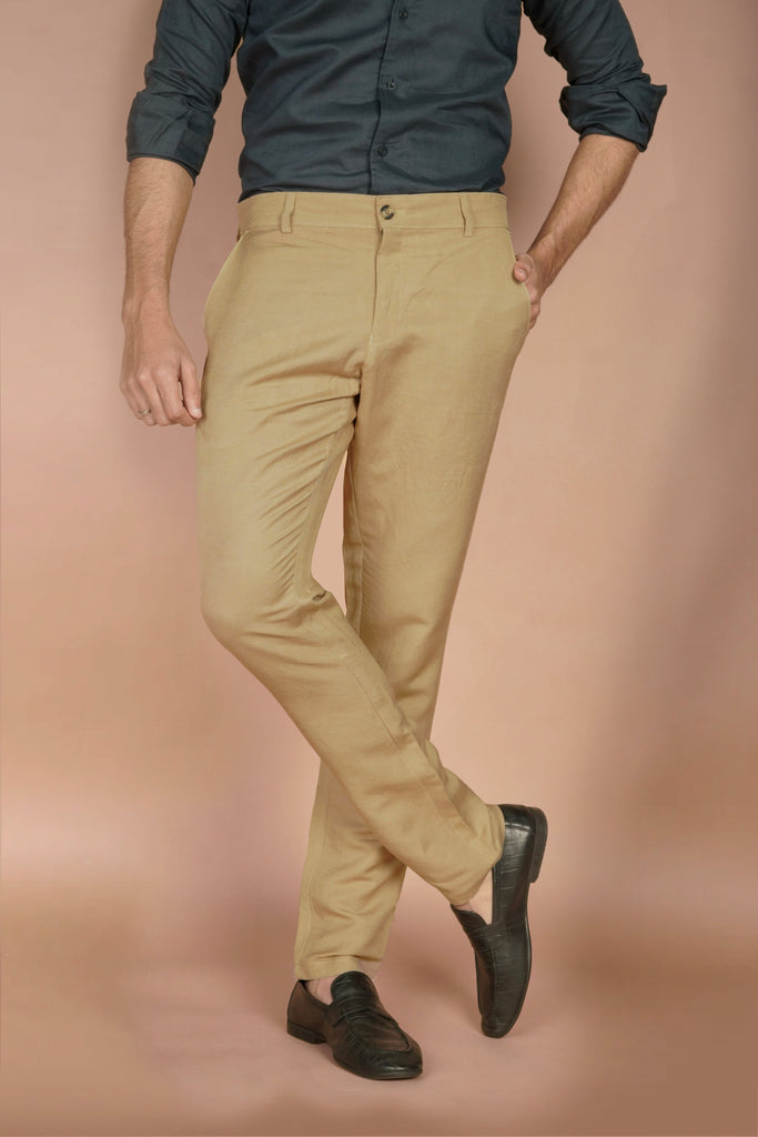 Camel Irish Linen Trousers - Foberry USA