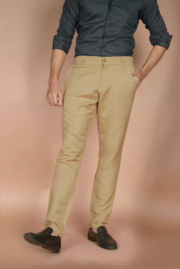 Camel Irish Linen Trousers - Foberry USA
