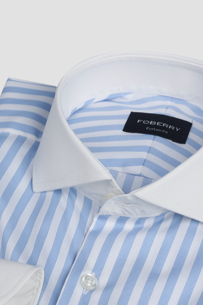 Soft Sky Blue Bengal Stripes Shirt