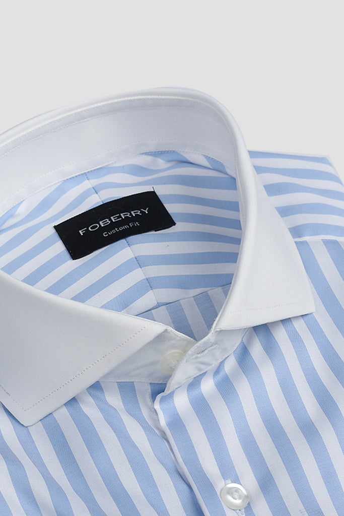 Soft Sky Blue Bengal Stripes Shirt