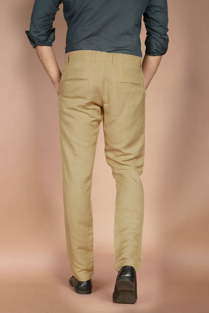 Camel Irish Linen Trousers - Foberry USA