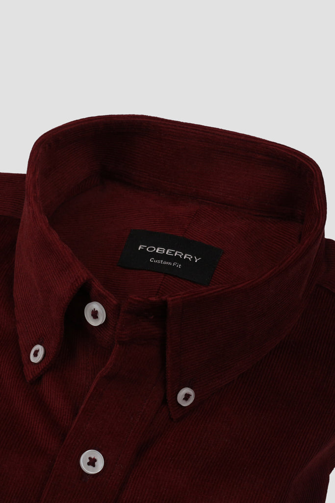 Burgundy Corduroy Shirt - Foberry USA