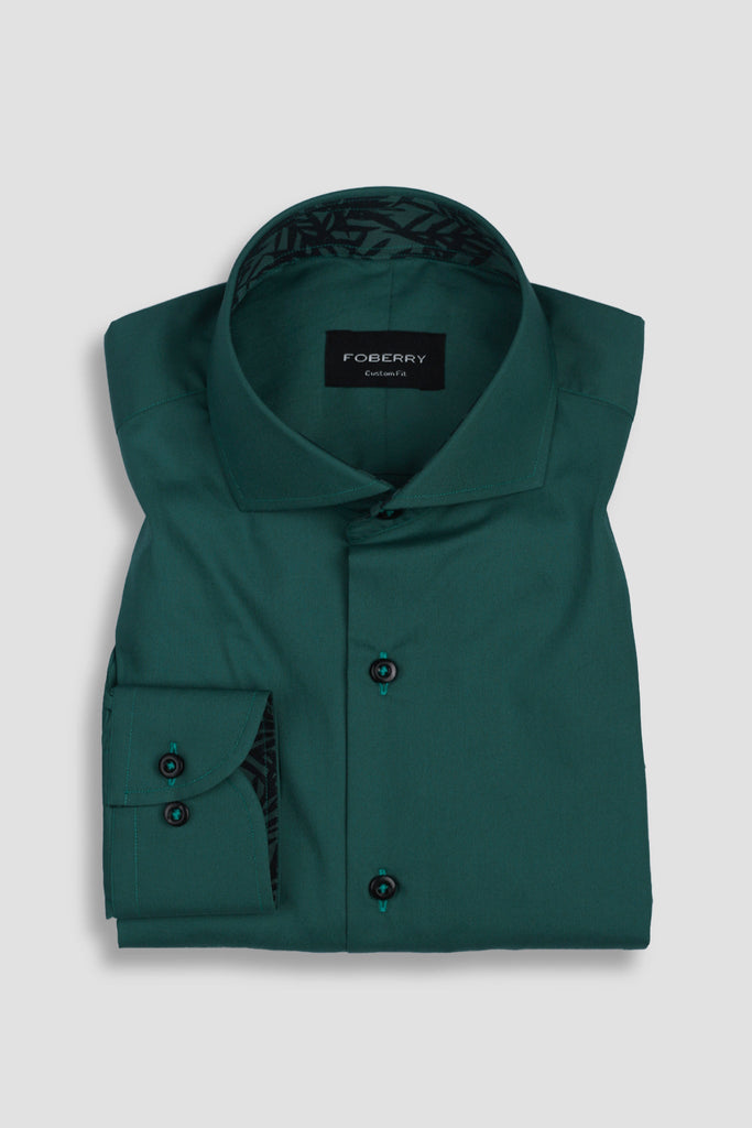 Dark Green Egyptian Poplin Shirt