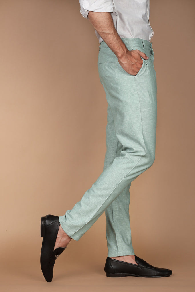 Pastel Green Linen Trouser - Foberry USA