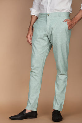 Pastel Green Linen Trouser - Foberry USA