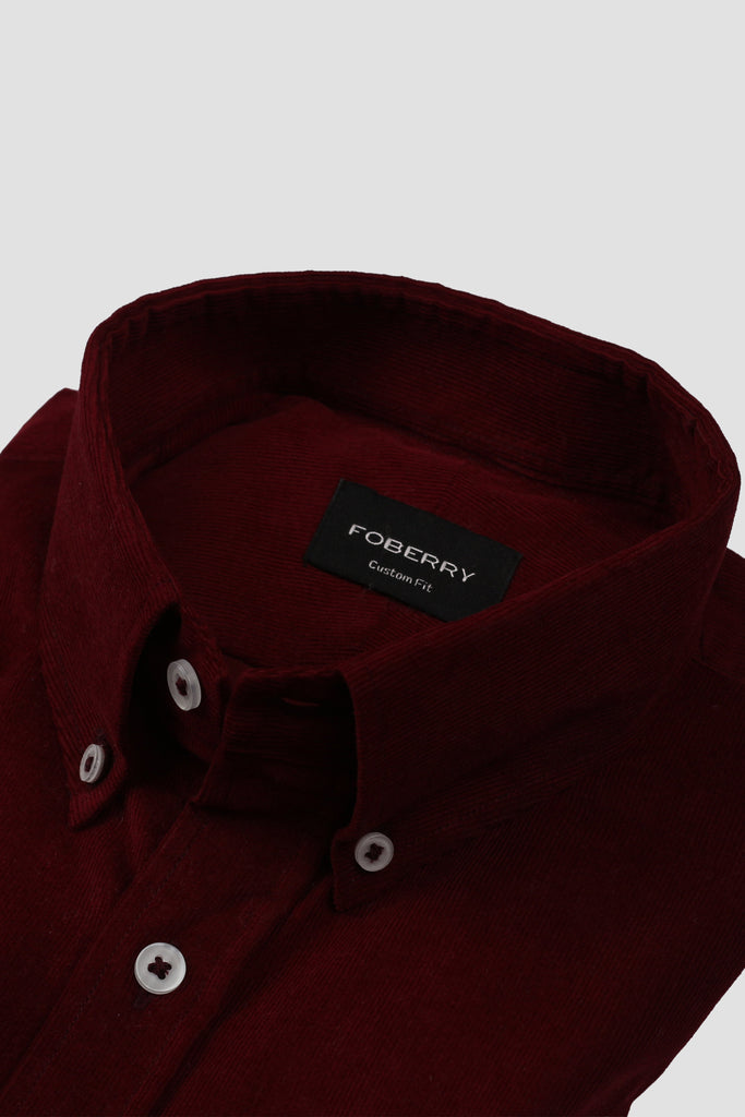 Ruby Red Corduroy Shirt - Foberry USA