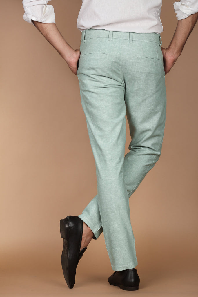 Pastel Green Linen Trouser - Foberry USA