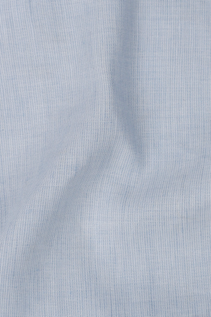 Structured Blue Linen Shirt