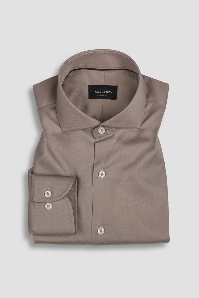 French Beige Egyptian Pin Point Shirt