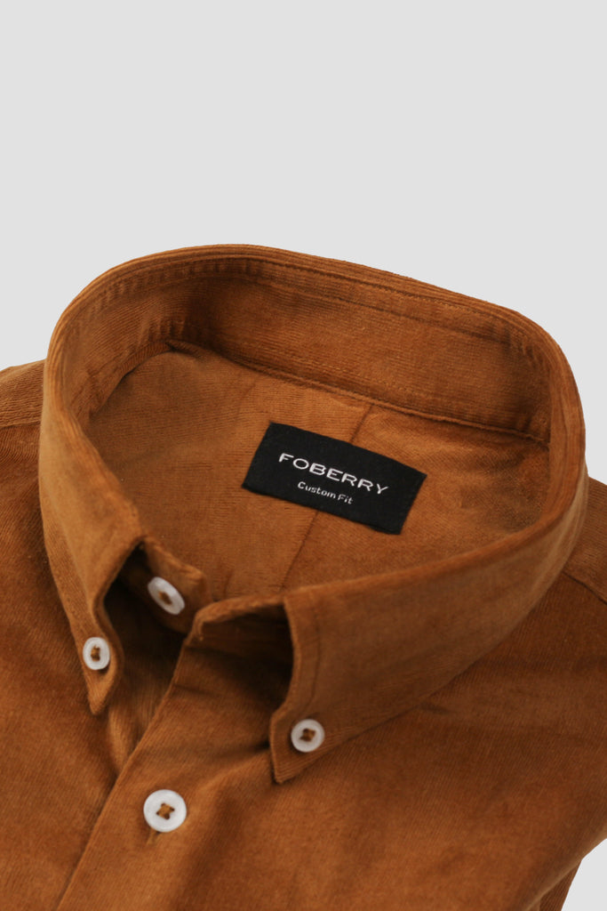 Tan Brown Corduroy Shirt - Foberry USA