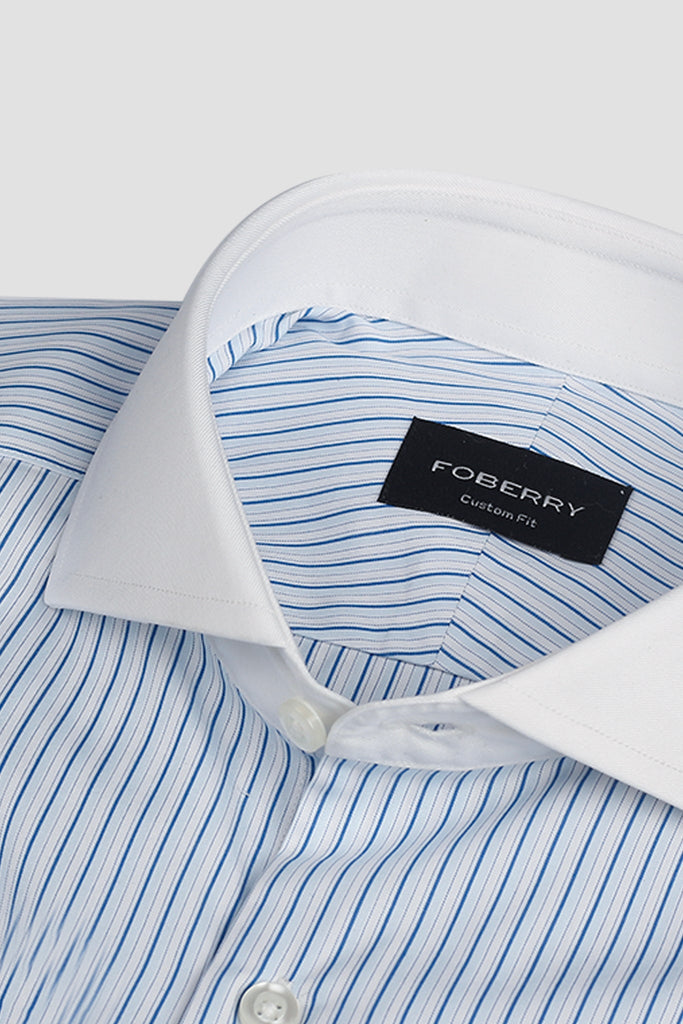 Light Dual Blue Stripes Supima Cotton Shirt