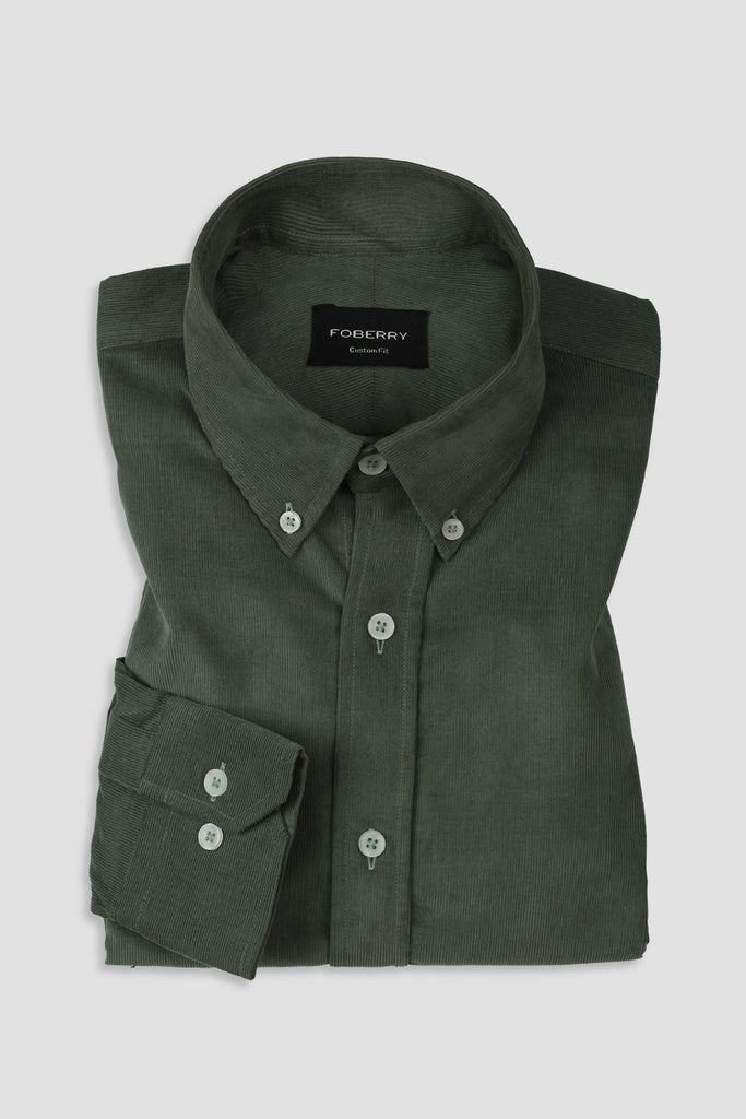 Pine Green Corduroy Shirt - Foberry USA