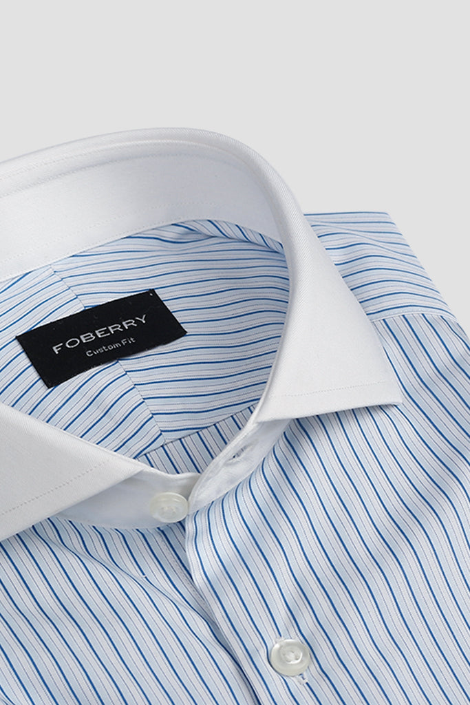 Light Dual Blue Stripes Supima Cotton Shirt