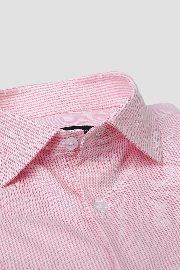 Pink Structured Stripes Shirt