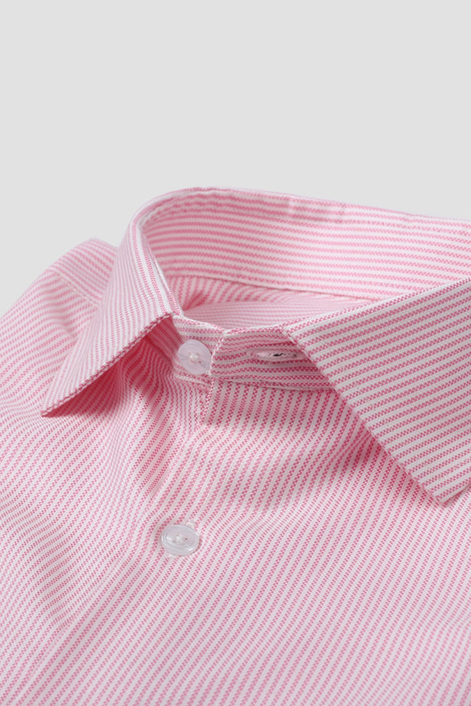 Pink Structured Stripes Shirt