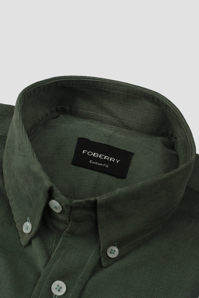 Pine Green Corduroy Shirt - Foberry USA