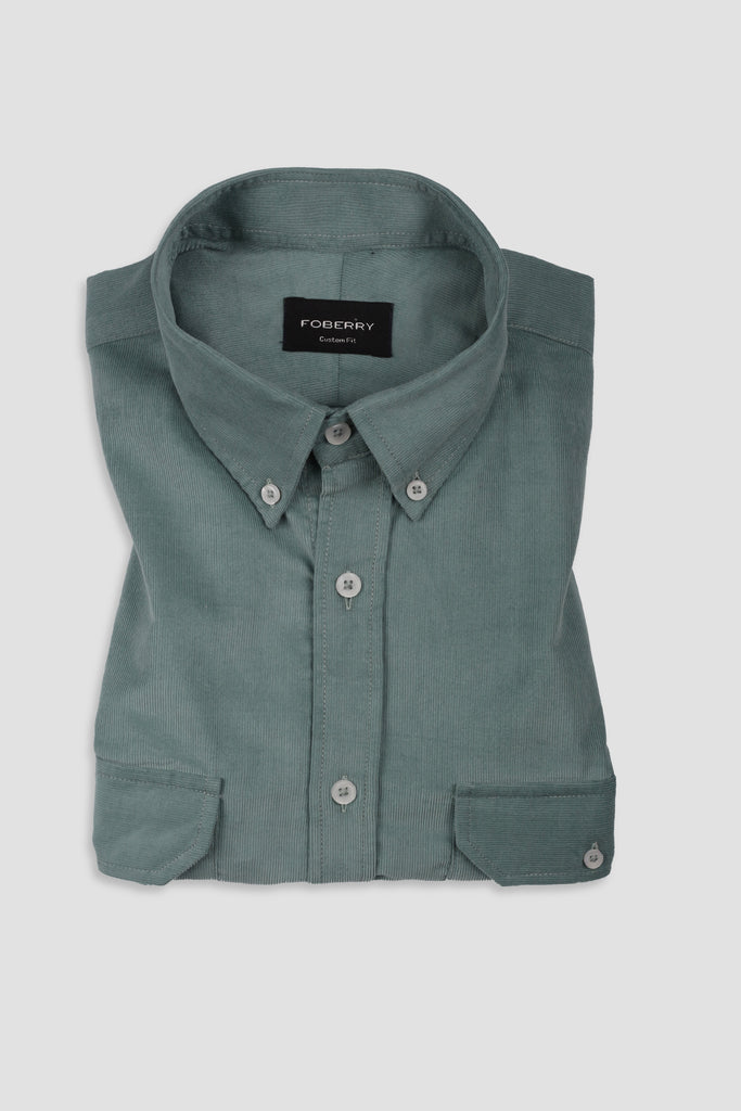 Sea Green Corduroy Shirt - Foberry USA