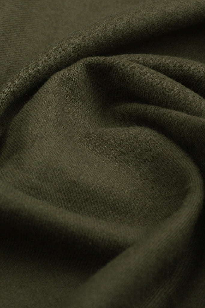 Olive Green Brushed Winter Flannel Shirt - Foberry USA
