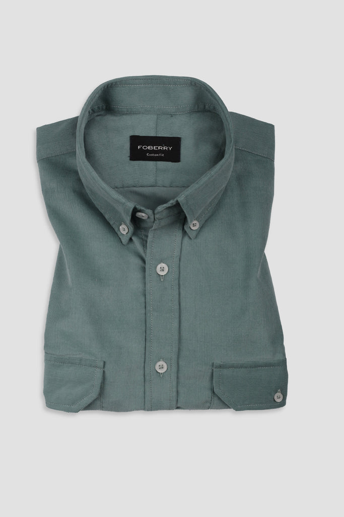 Sea Green Corduroy Shirt - Foberry USA