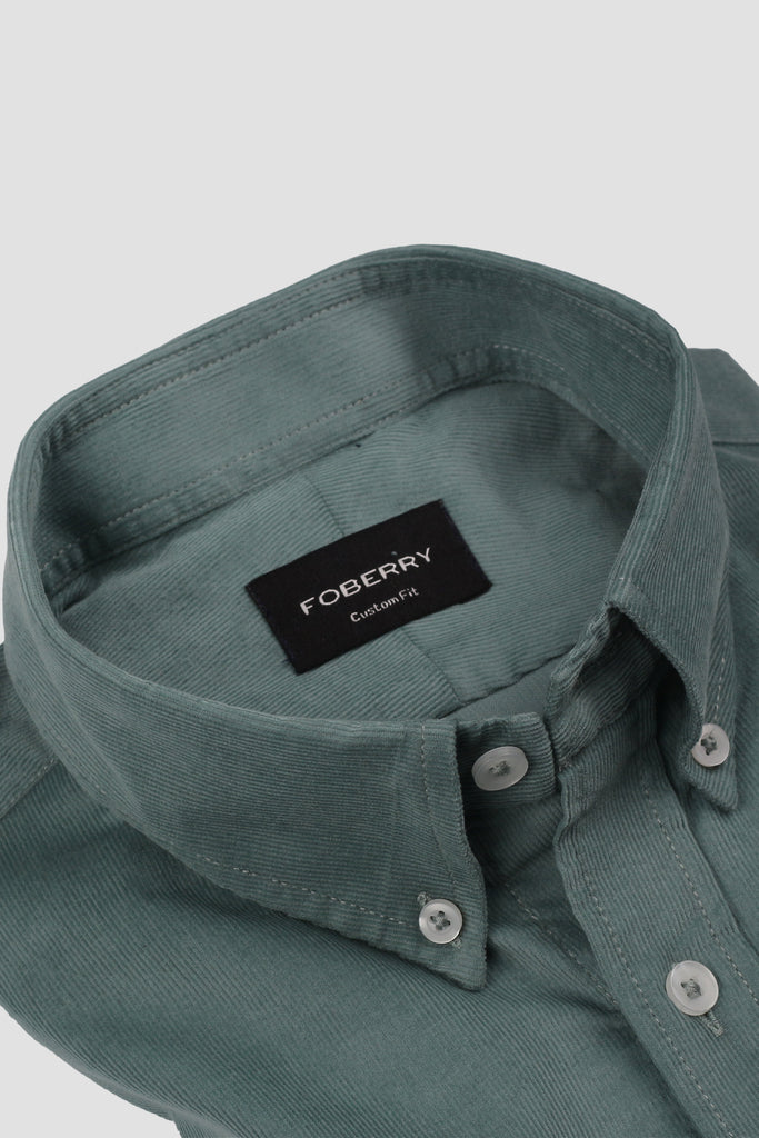 Sea Green Corduroy Shirt - Foberry USA