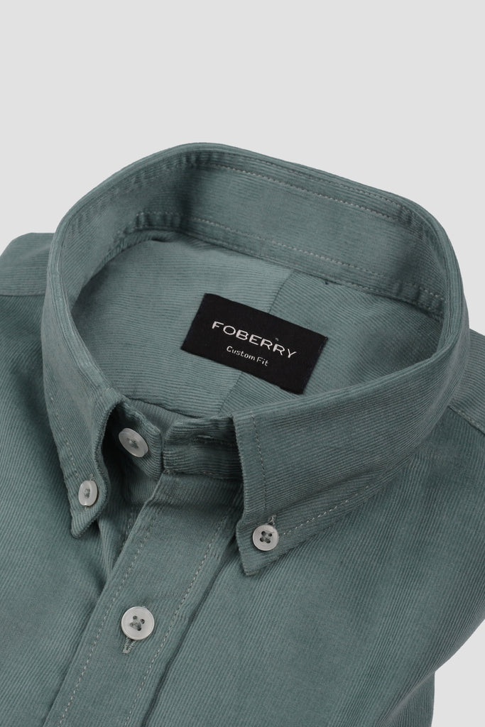 Sea Green Corduroy Shirt - Foberry USA