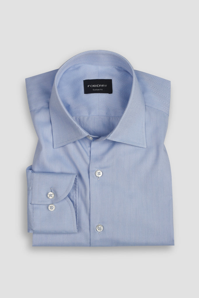 Egyptian Blue Herringbone Shirt