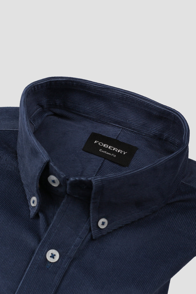 Steel Blue Corduroy Shirt - Foberry USA