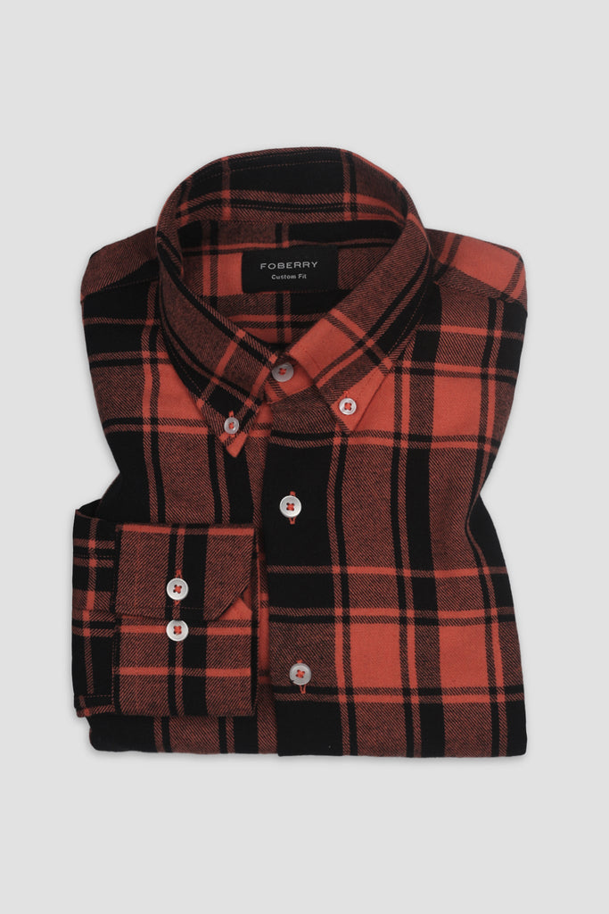 Peach Stowe Flannel Shirt - Foberry USA