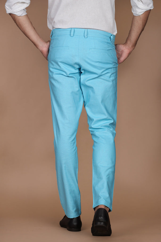 Maya Blue Linen Trouser - Foberry USA