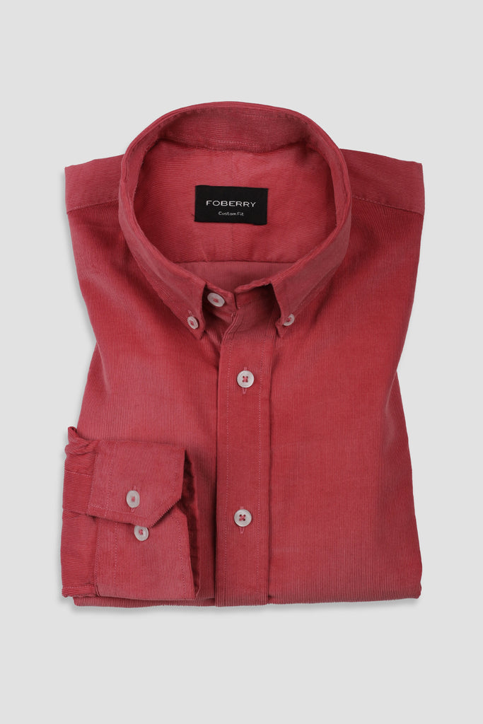 Salmon Corduroy Shirt - Foberry USA