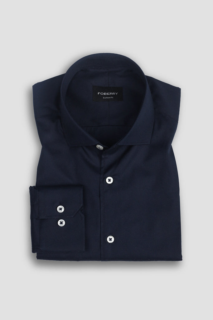 Soft Navy Blue Egyptian Shirt