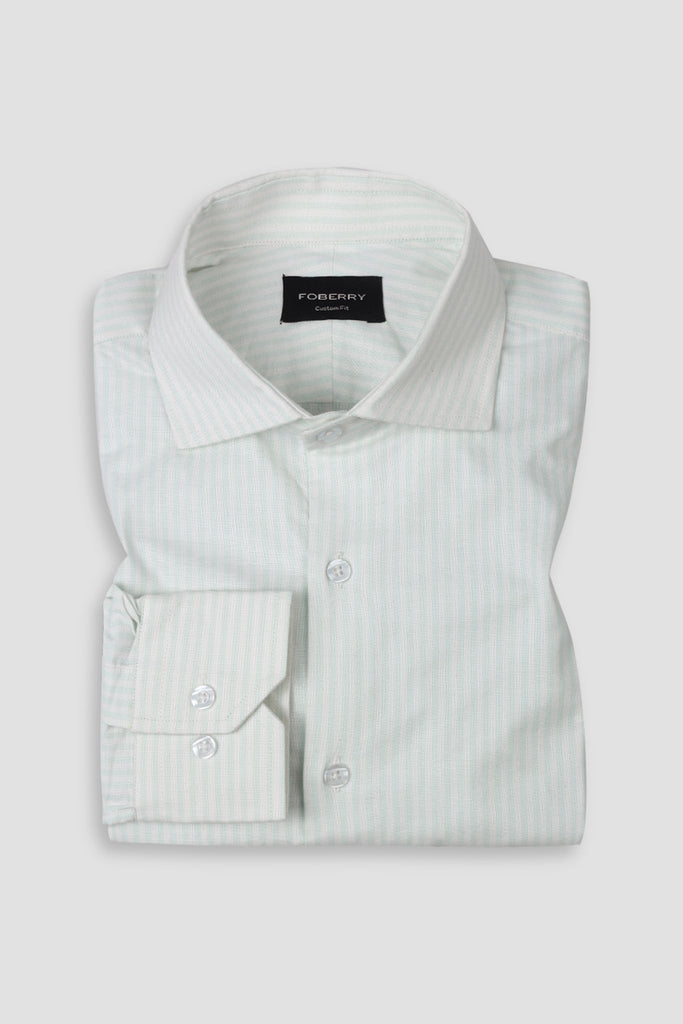Soft Green Oxford Stripes Shirt