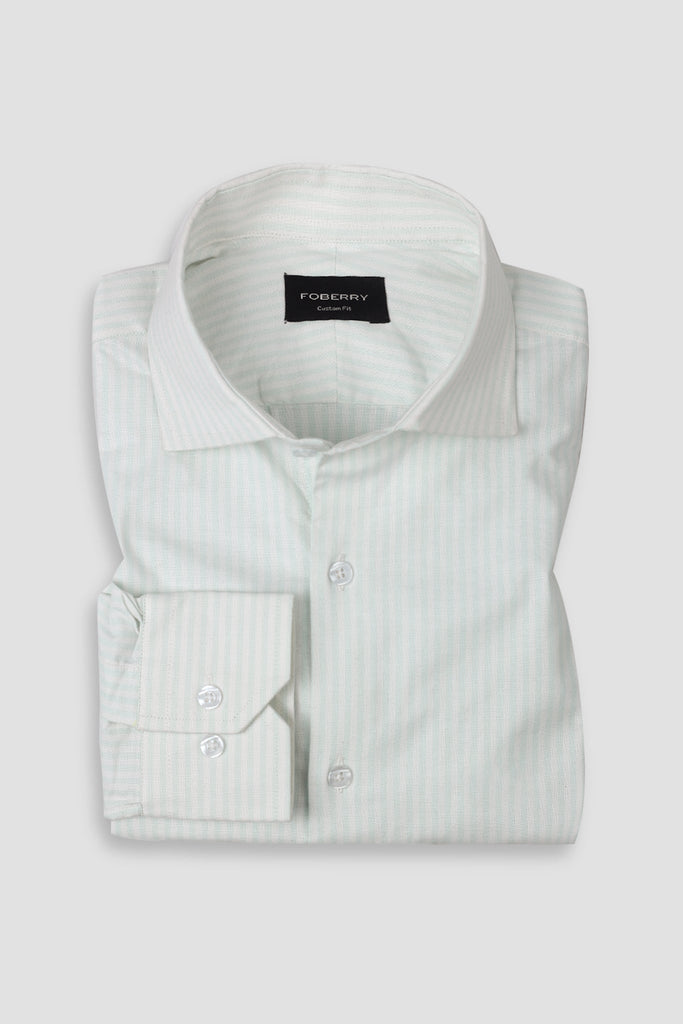 Soft Green Oxford Stripes Shirt