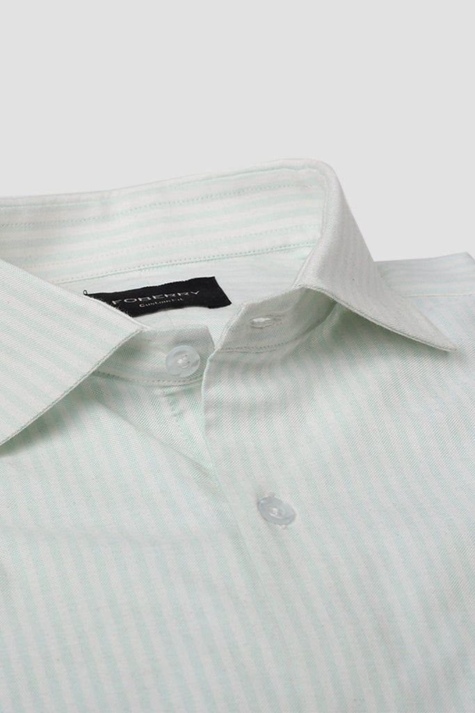 Soft Green Oxford Stripes Shirt