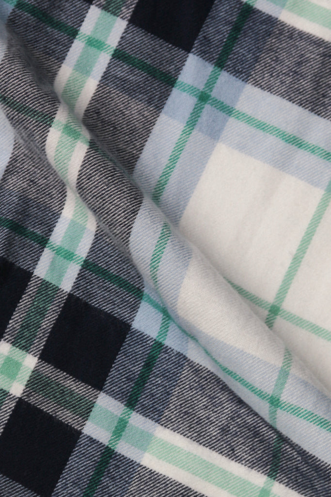 Blue Green Plaid Winter Flannel Shirt - Foberry USA