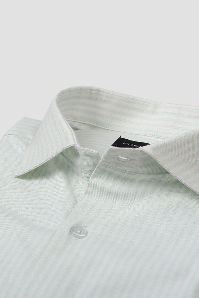 Soft Green Oxford Stripes Shirt