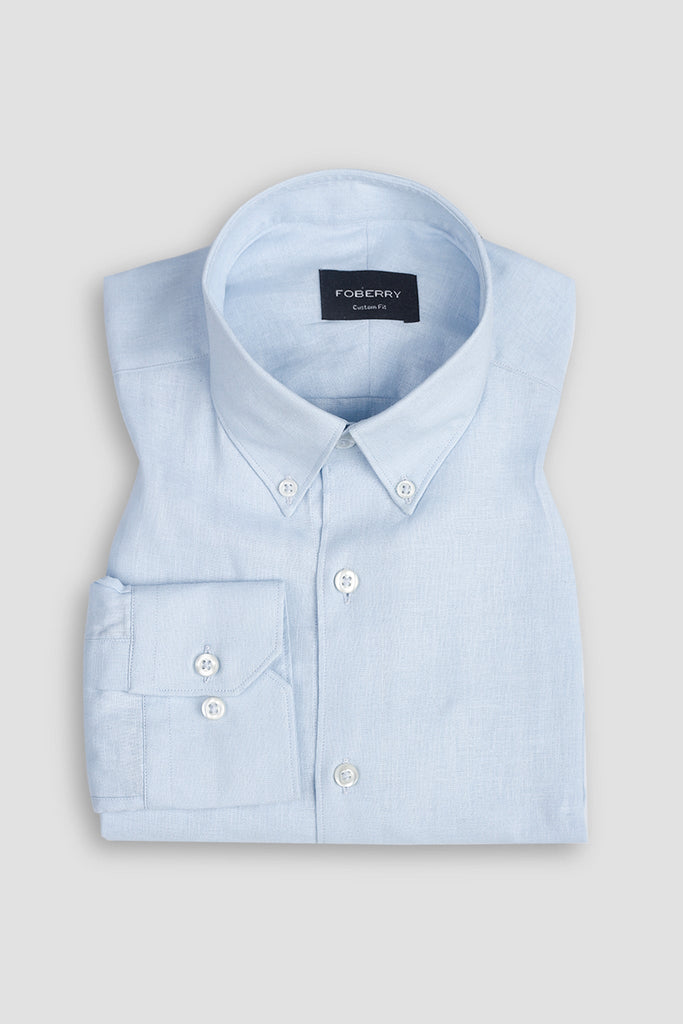 Featherweight Ice Blue Linen Shirt