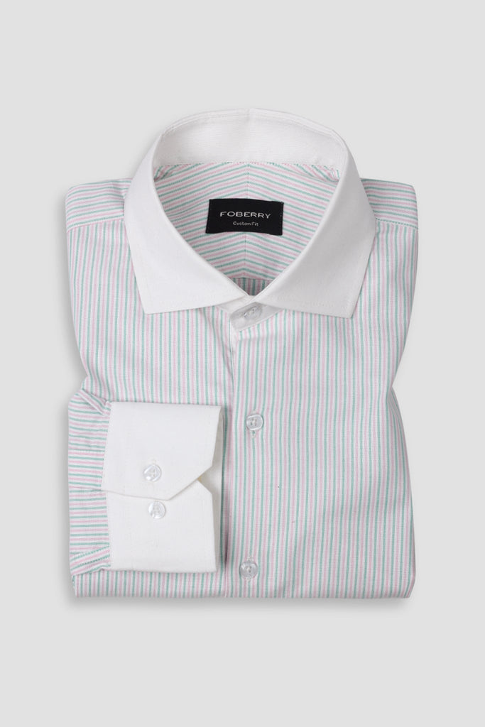 Green Pink Balanced Stripes Shirt