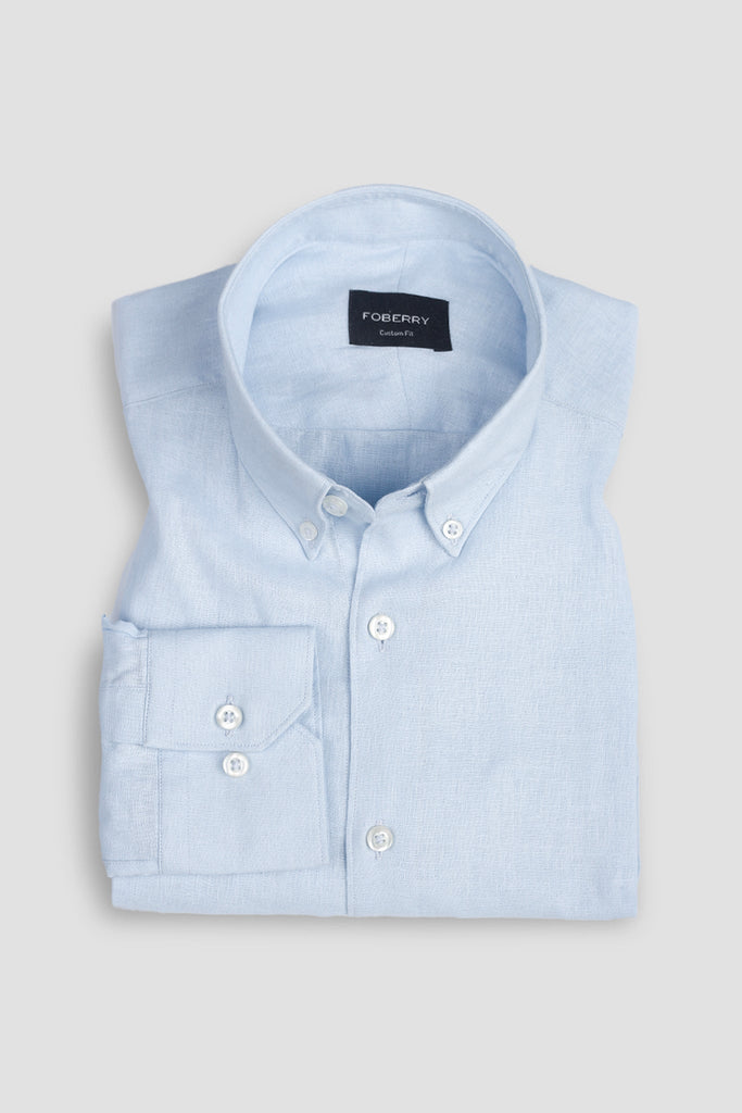 Featherweight Ice Blue Linen Shirt