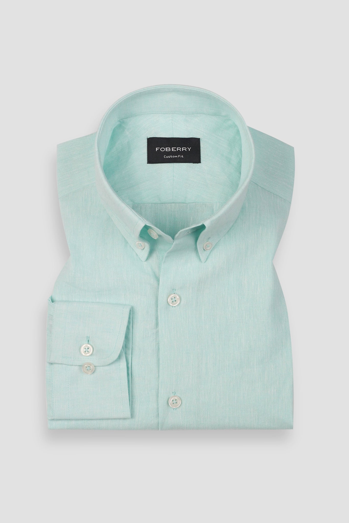 Soft Mint Green Irish Linen Shirt - Premium Men's Dress Shirt