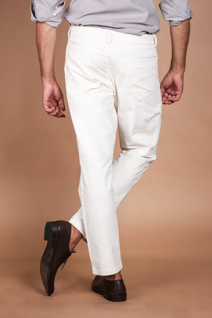 Milky White Five Pocket Corduroy Trouser - Foberry USA
