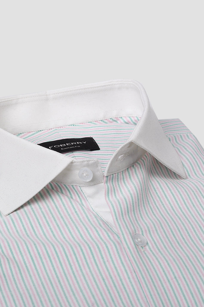 Green Pink Balanced Stripes Shirt