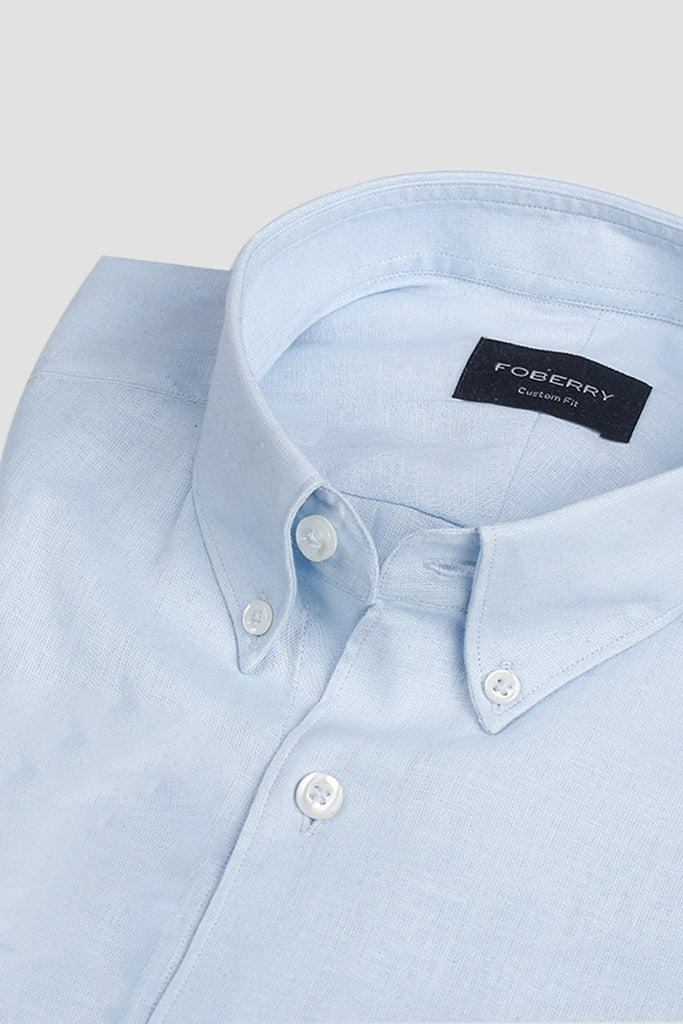 Featherweight Ice Blue Linen Shirt