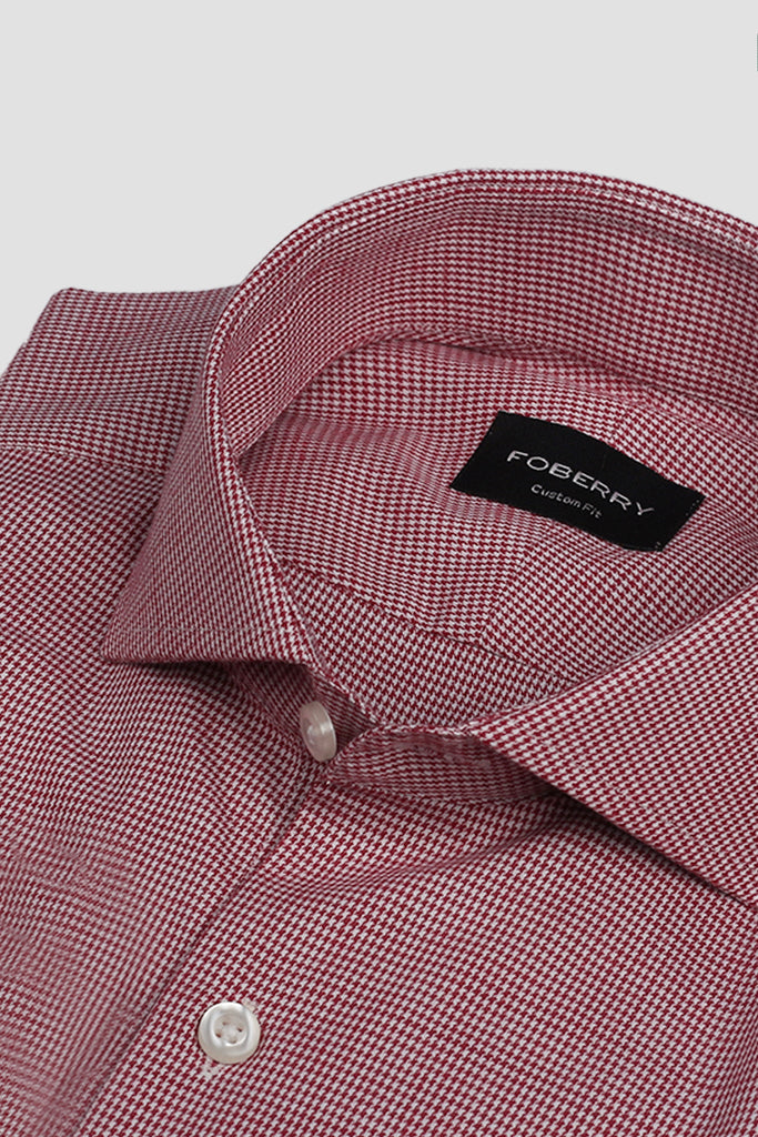 Maroon Houndstooth Shirt