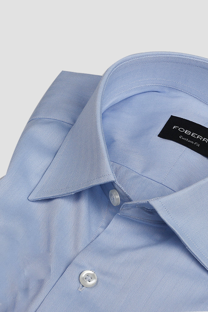 Egyptian Blue Herringbone Shirt