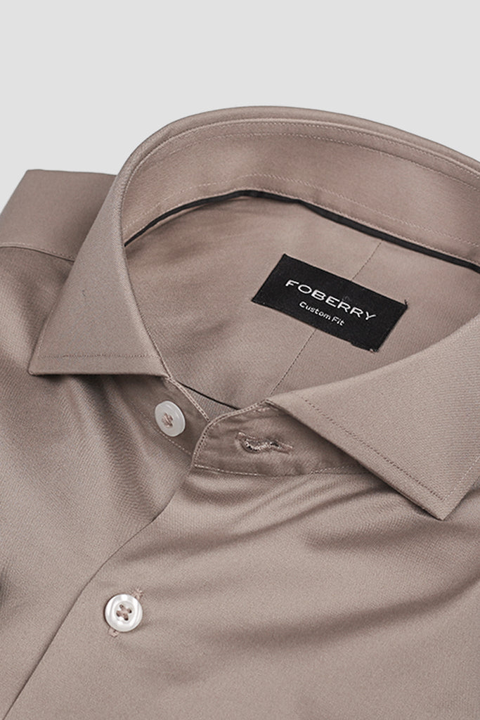 French Beige Egyptian Pin Point Shirt
